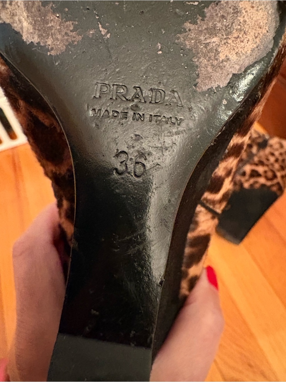Prada Pony Hair Leopard Print Boots 7715 Size 36EU - Picture 11 of 12